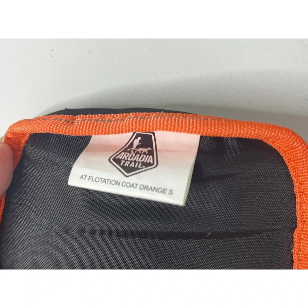 Arcadia Trail AT Floatation Coat Neon Orange/Black Adjustable Dog Harness Size S